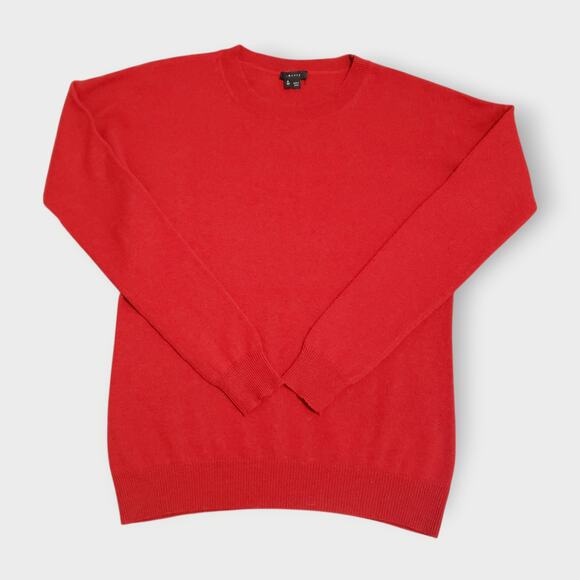 Theory Womens Cashmere Crewneck Sweater Red Sz P or XS Fall Winter Cozy Preppy - Picture 1 of 9